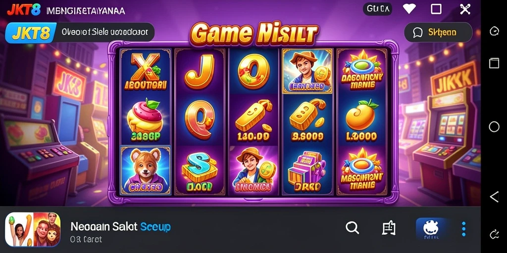 Screenshot utama JKT8 menampilkan gameplay Slot yang menarik.