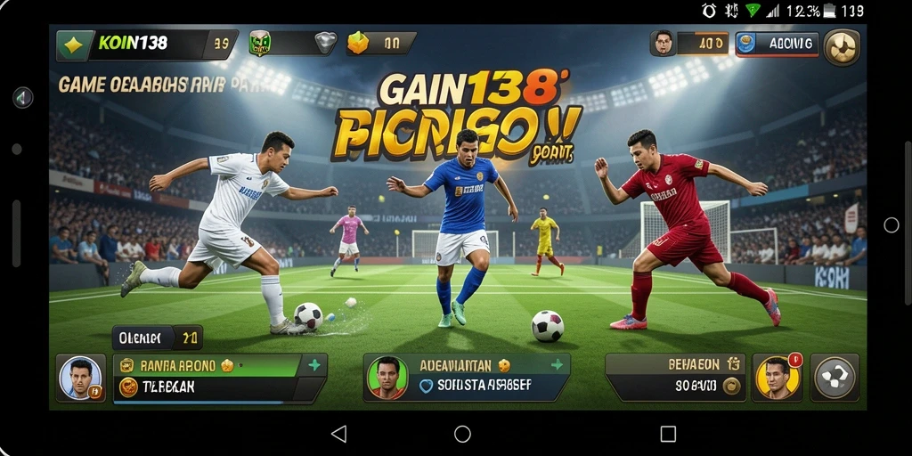 Screenshot dari gameplay KOIN138 yang menunjukkan aksi olahraga seru.