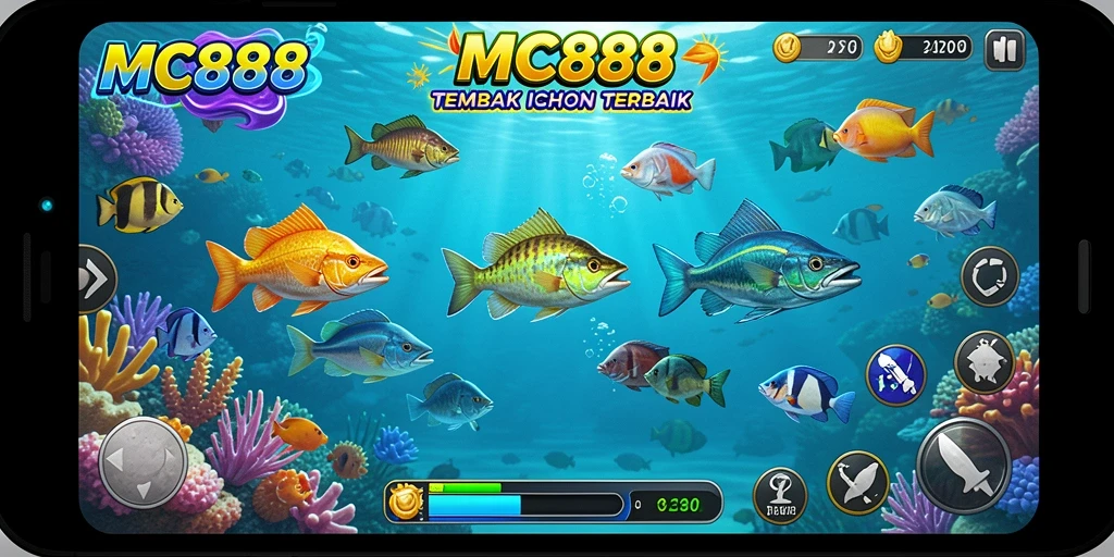 Tampilan gameplay menembak ikan yang seru di MC888.