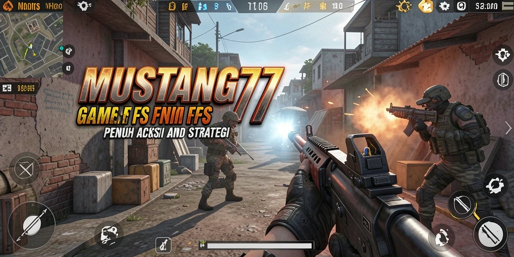 Tangkapan layar gameplay MUSTANG77 yang menampilkan aksi seru dalam pertempuran FPS.