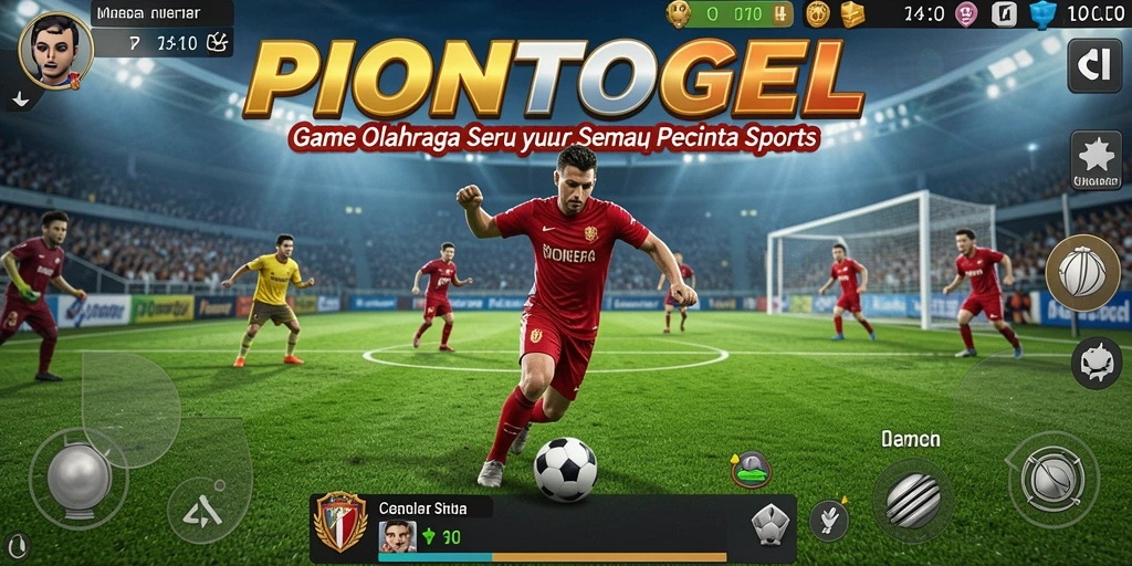 Screenshot gameplay PIONTOGEL menampilkan momen seru pertandingan olahraga.
