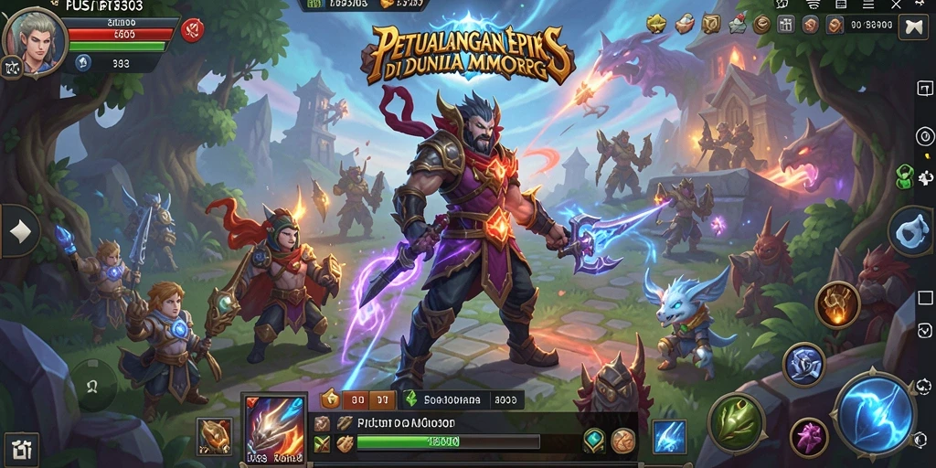 Tangkapan layar gameplay PUSAT303 dengan aksi pertempuran seru.