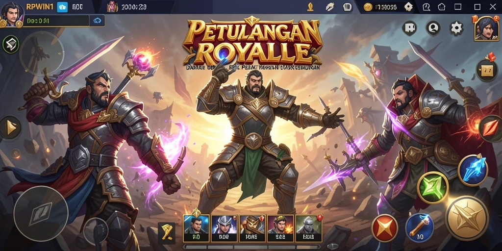 Screenshots menampilkan pertempuran seru di RPWIN1 Battle Royale.