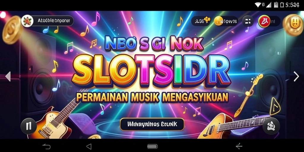 Gameplay SLOTSIDR yang penuh warna dengan elemen musik menghibur.