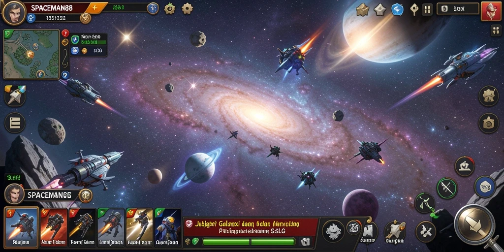 Tampilan gameplay SPACEMAN88 yang mendebarkan dengan peperangan luar angkasa.