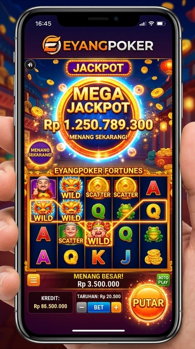 Halaman utama aplikasi EyangPoker dengan berbagai pilihan permainan.